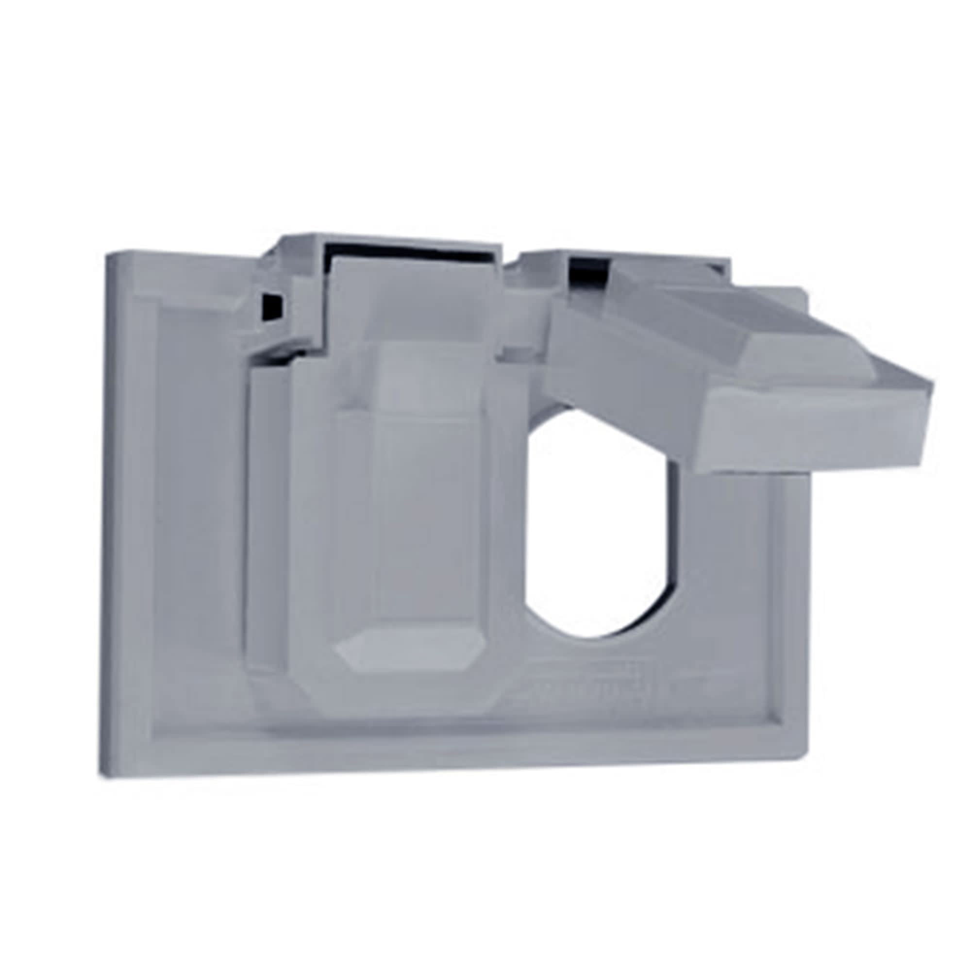 PLACA DOBLE HERMETICA HORIZONTAL BAQUELITA GRIS 4976-GY LEVITON1