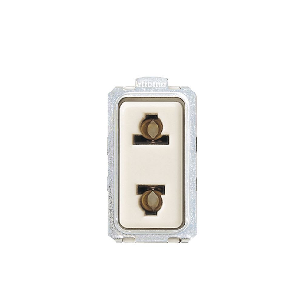 TOMACORRIENTE UNIVERSAL 2X16A 250V 1 MODULO MAGIC 5025 BTICINO