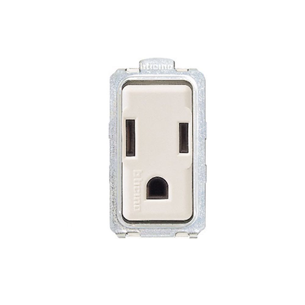 TOMACORRIENTE SIMPLE 2X15A+T 220V 1 MODULO DE RESINA MAGIC 5028 BTICINO1