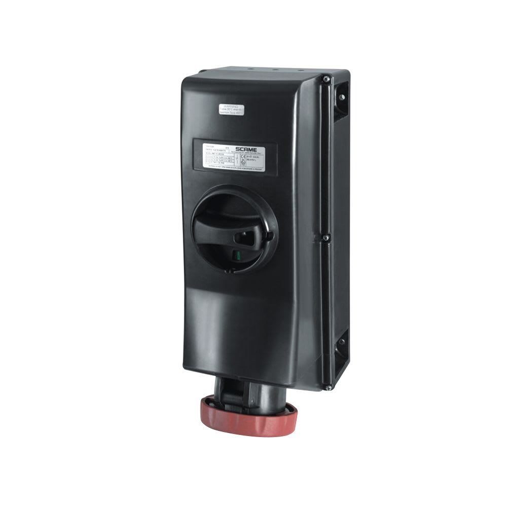 TOMACORRIENTE P/ADOSAR C/ENCLAVAMIENTO 3X63A+T 500V IP66 7H ZONA 121 504.63866 SCAME
