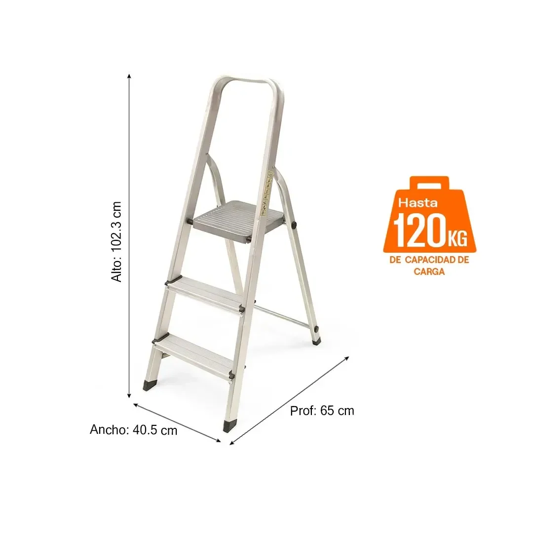 ESCALERA TIJERA DE ALUMINIO 3 PASOS WERKEN2