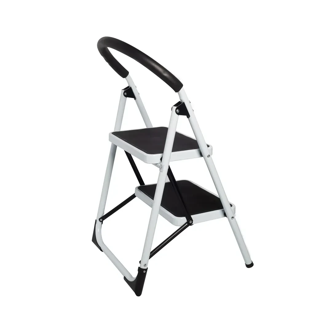 ESCALERA TIJERA DE ACERO 2 PASOS COLOR BLANCO WERKEN3
