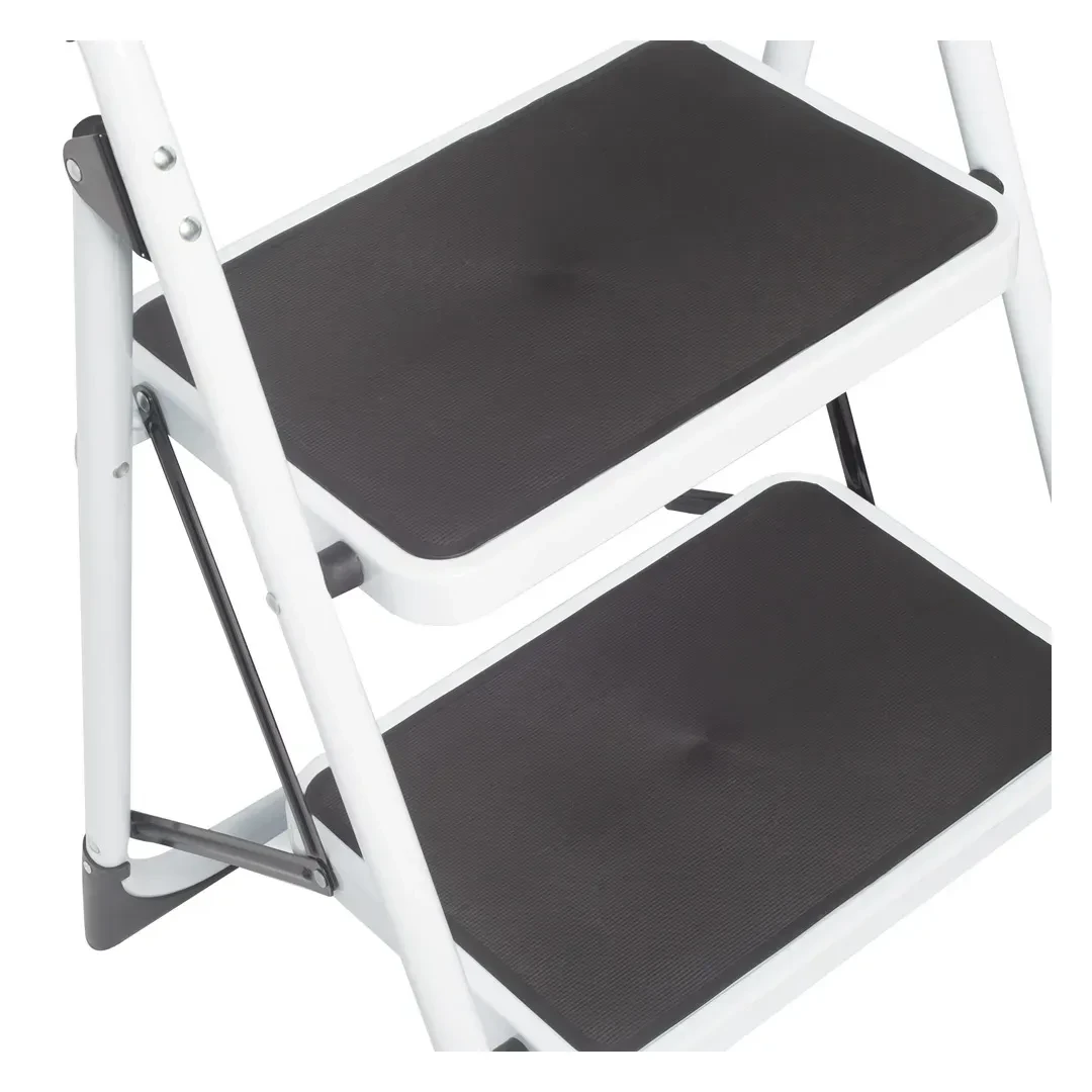 ESCALERA TIJERA DE ACERO 2 PASOS COLOR BLANCO WERKEN5