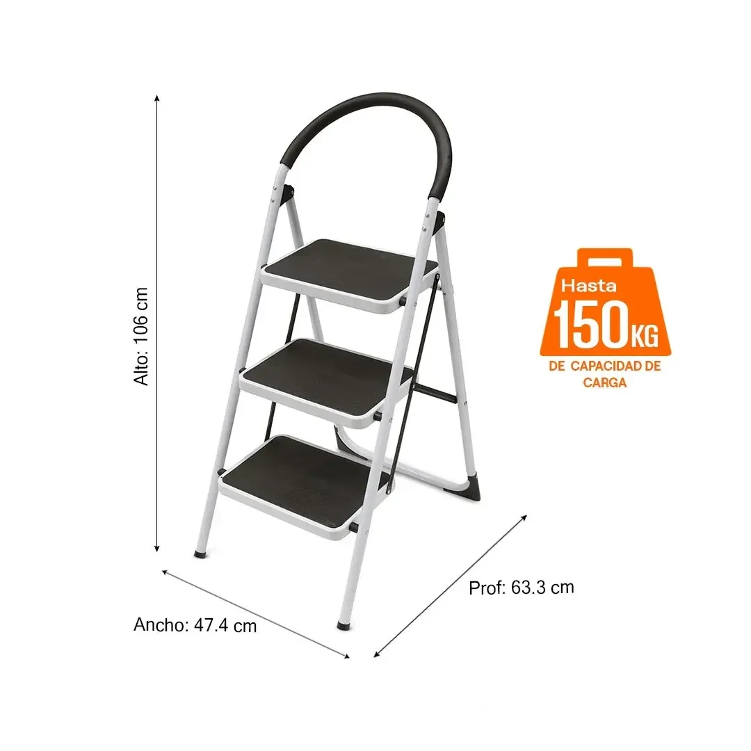 ESCALERA TIJERA DE ACERO 3 PASOS WERKEN3