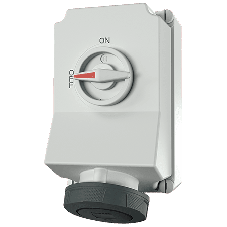 TOMA VISIBLE 63AMP 3P+T 500V C/INTERRUP POR ENCLAVAM MECANICO NEGRO 7H IP67 XCONTACT MENNEKES1