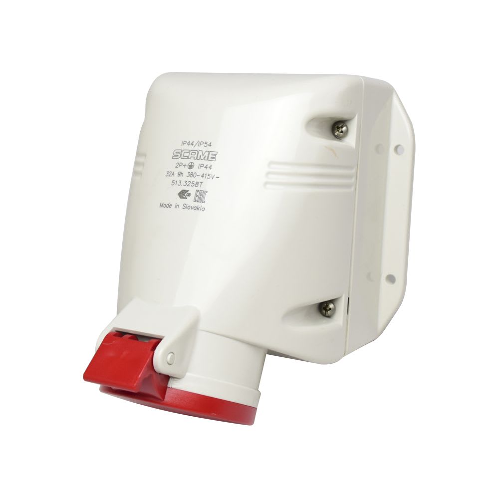 TOMACORRIENTE P/ADOSAR INDUSTRIAL 2X32A+T 415V IP44 9H OPTIMA 513.3258T SCAME