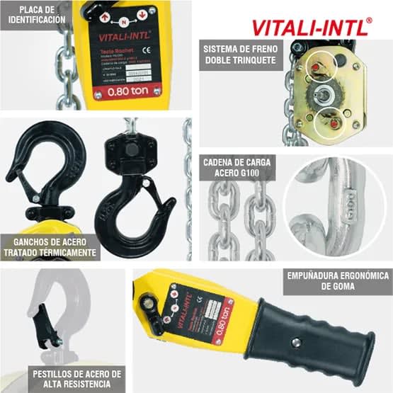 TECLE RACHET 0.8T YAL080 1.5MTSCARGA 5.6X17MM(1) G100 VITALI-INTL7