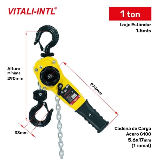 TECLE RACHET 1T YAL100 1.5MTSCARGA 5.6X17MM(1) G100 VITALI-INTL1