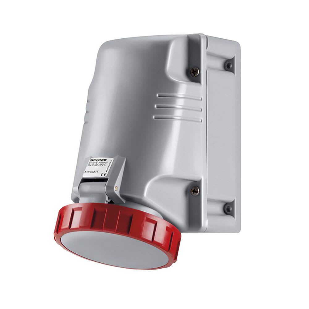 TOMACORRIENTE P/ADOSAR INDUSTRIAL 3X63A+T 415V IP67 6H OPTIMA 518.6356T SCAME