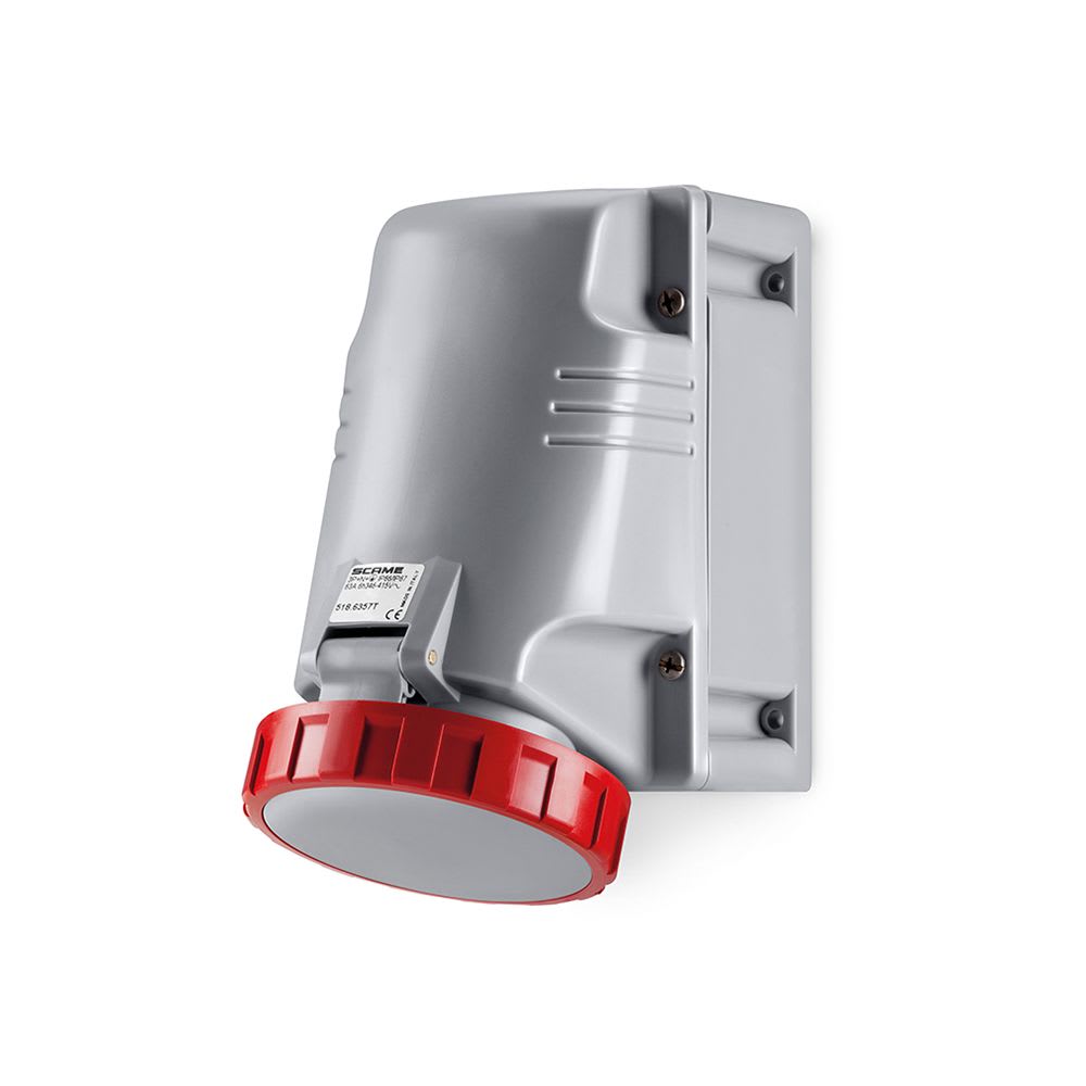 TOMACORRIENTE P/ADOSAR INDUSTRIAL 3X63A+N+T 415V IP67 6H OPTIMA 518.6357T SCAME