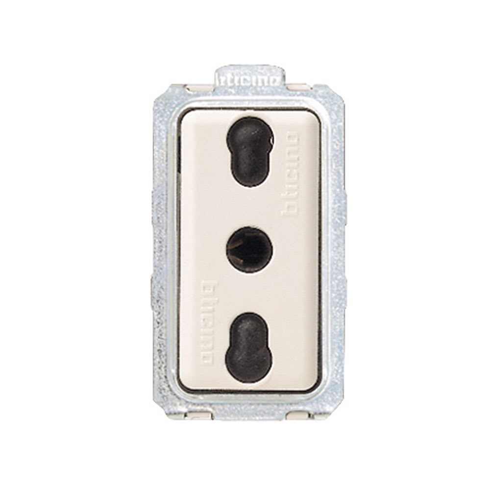 TOMACORRIENTE BIPASO 2X16A+T 250V 1 MODULO MARFIL MAGIC 5180 BTICINO