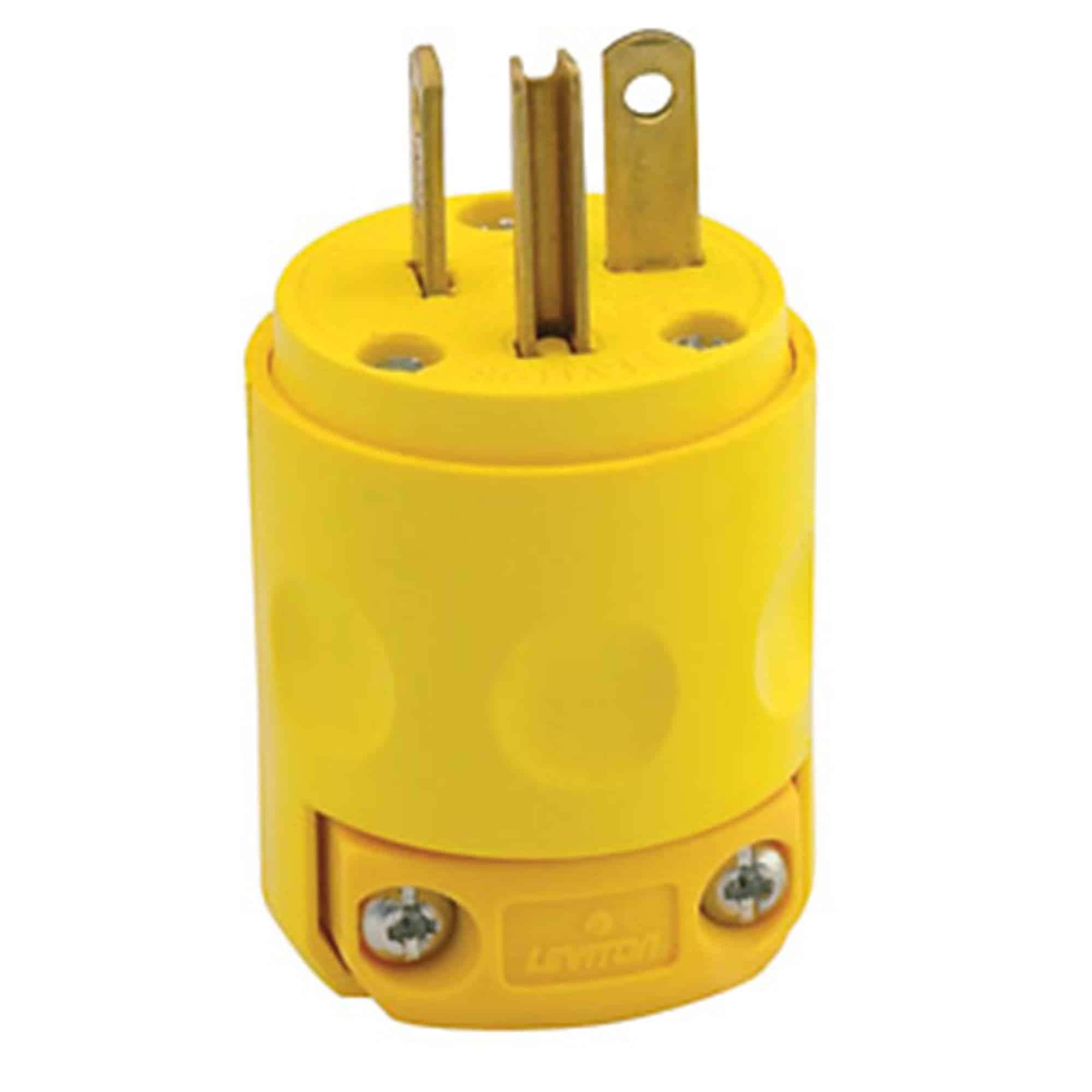 ENCHUFE 20A 125V L/T PVC AMARILLO LEVITON1