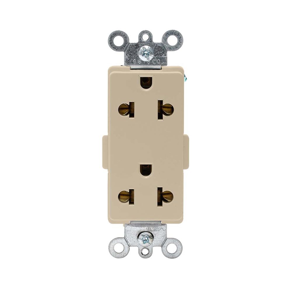 TOMACORRIENTE UNIVERSAL DOBLE 2X15A+T 250V MARFIL DECORA 5835-I LEVITON1