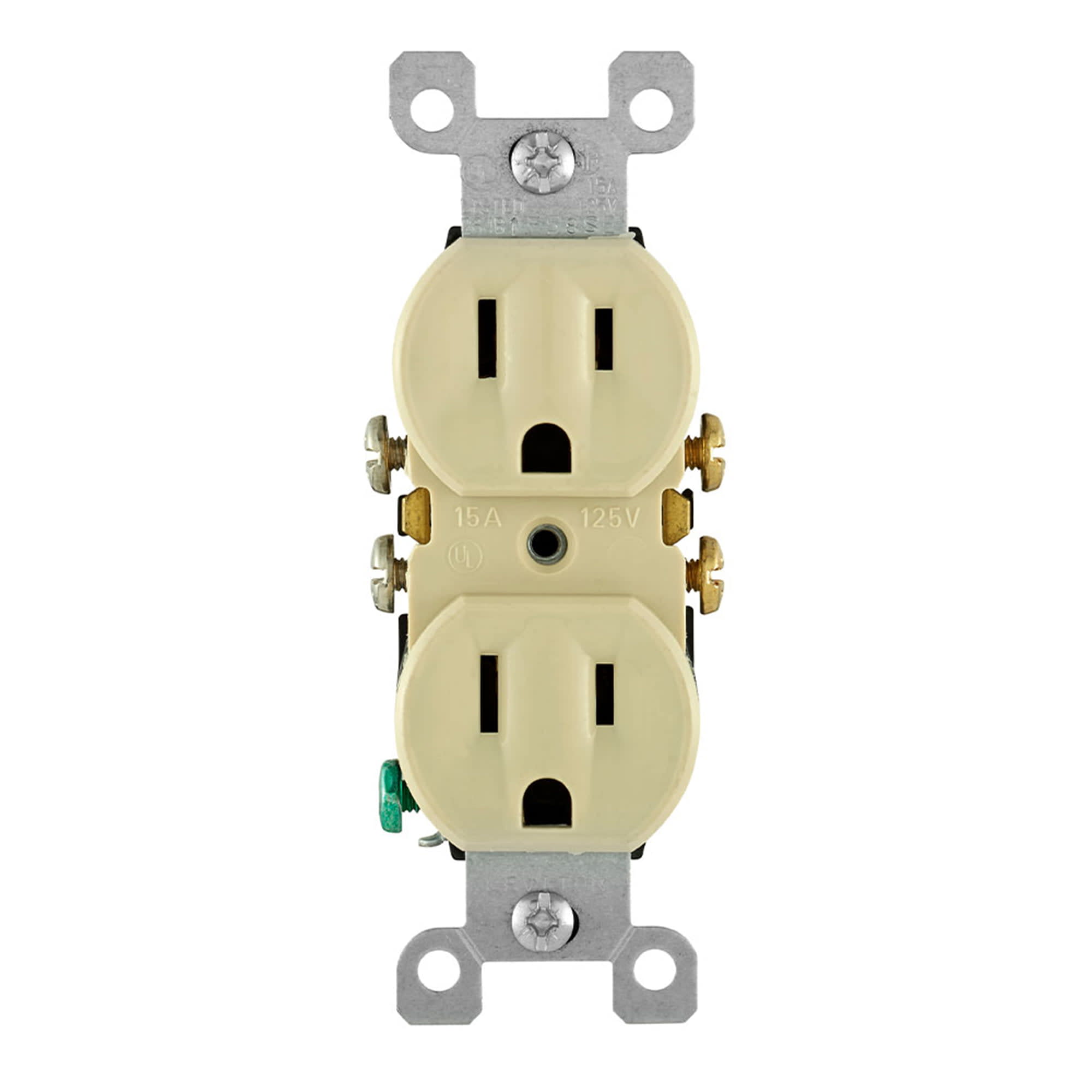 TOMA DOBLE EMPOTRABLE L/T 15A 125V MARFIL LEVITON