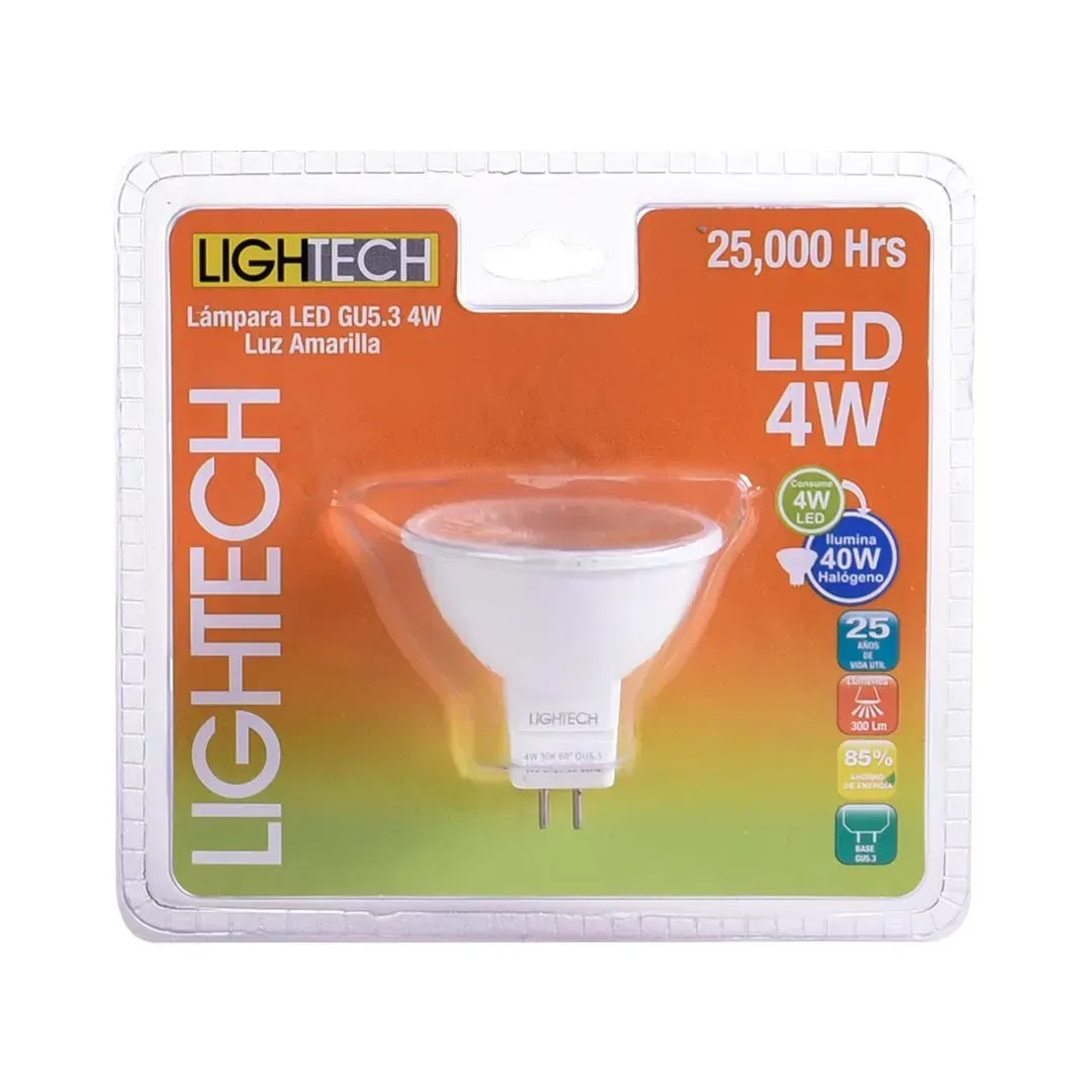 DICROICO LED GU5.3 4W LUZ CALIDA LIGHTECH3