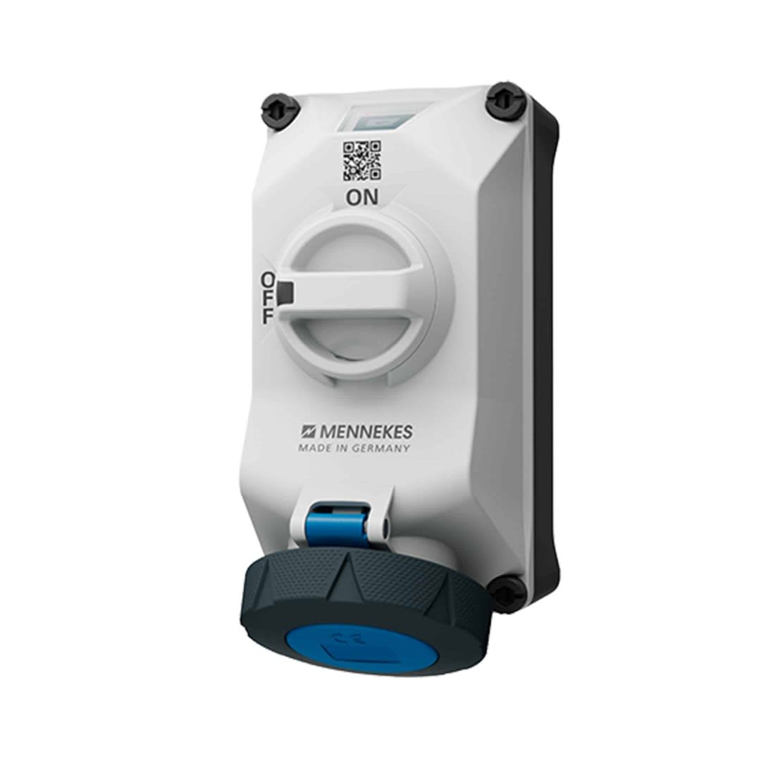 TOMA INDUSTRIAL C/BLOQUEO MECANICO DUO 32AMP 3P+T 230V AZUL 9H IP67 NO CANDADO (REEMPLAZO 5604A) MENNEKES