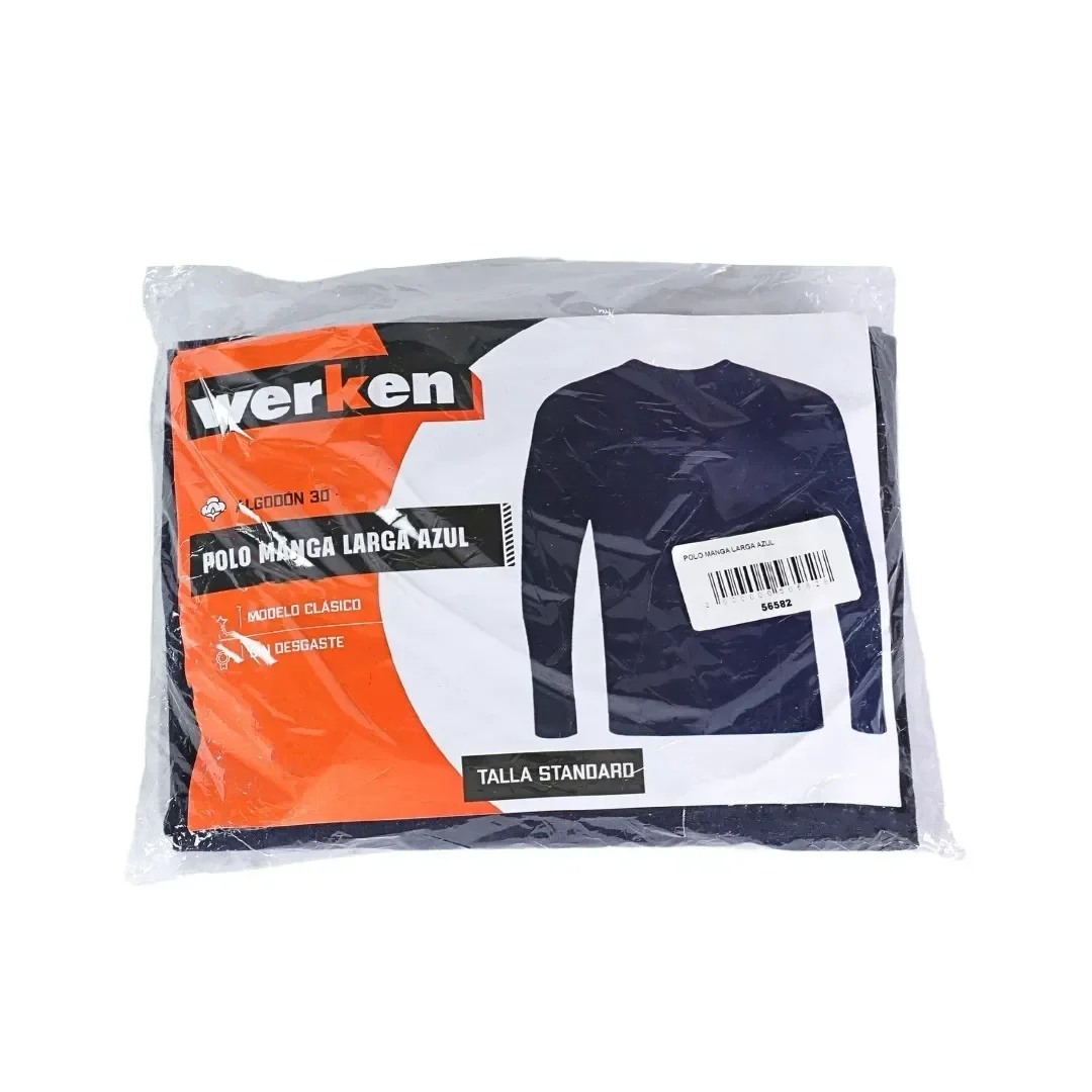 POLO MANGA LARGA AZUL WERKEN4
