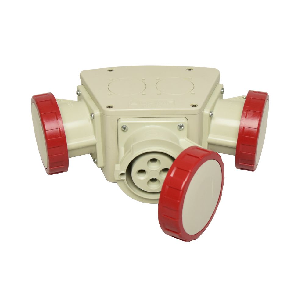 ADAPTADOR MULTIPLE OUT 3 TOMACORRIENTES 3X32A+T 415V IP67 6H 603.3505-058 SCAME