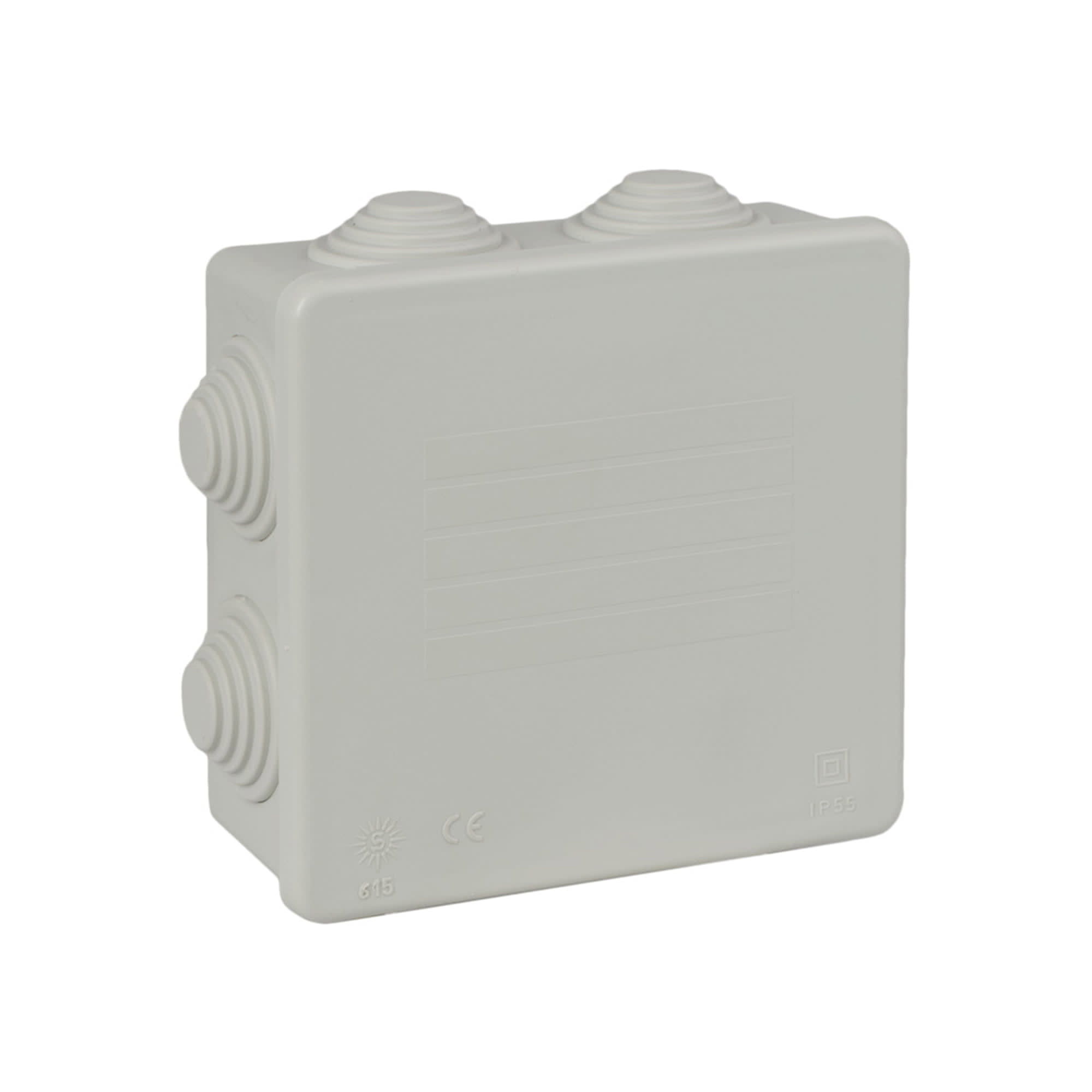 CAJA DE PASE CON CONOS GRIS A PRESION 80X80X35MM SOLERA