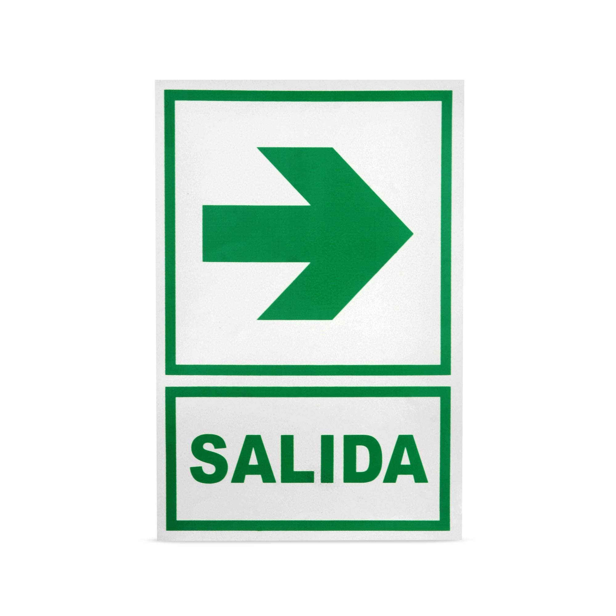 SEÑAL DE SALIDA DERECHA BASE CON FOTOLUMINISCENTE 20X30CM SM
