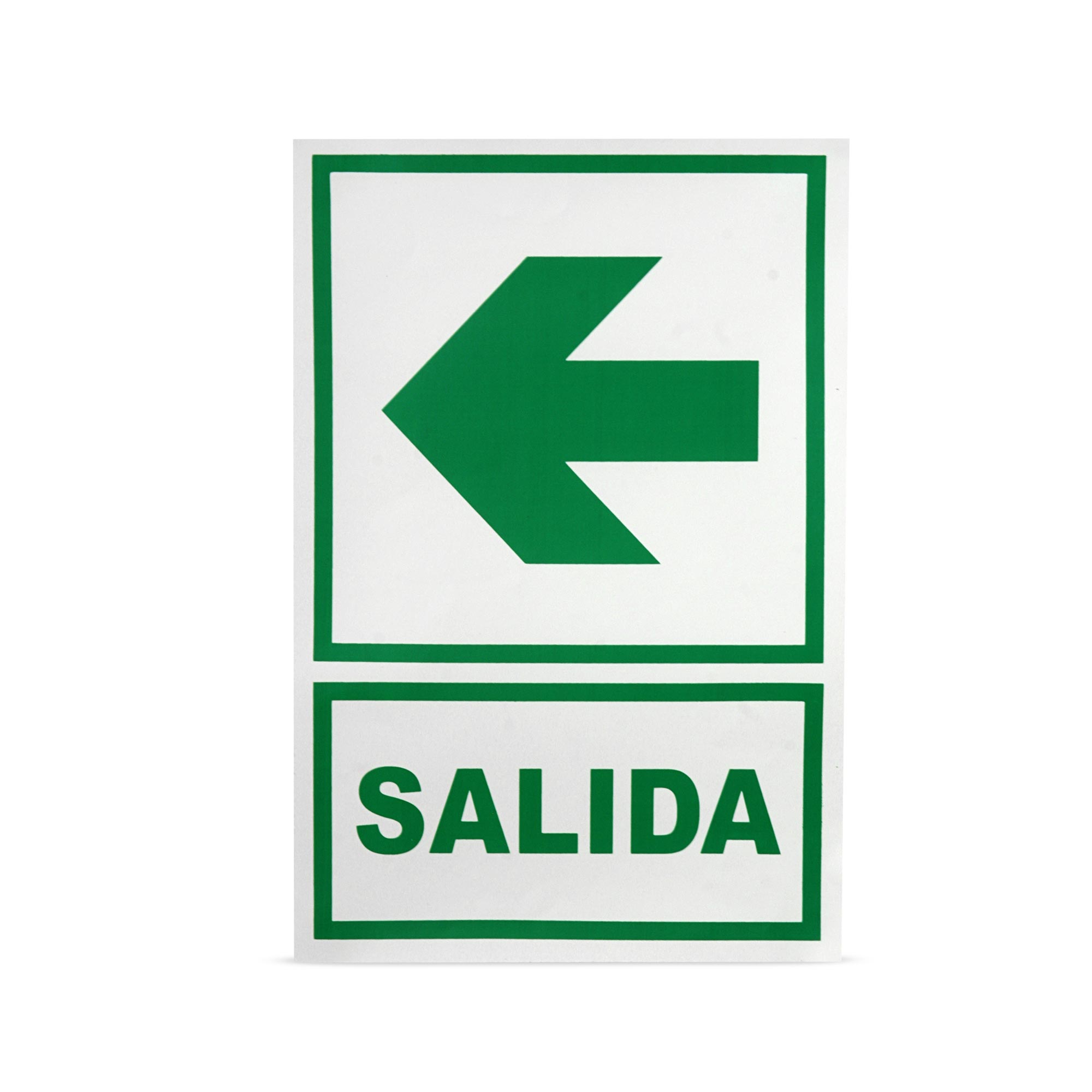 SEÑAL DE SALIDA IZQUIERDA BASE CON FOTOLUMINISCENTE 20X30CM SM