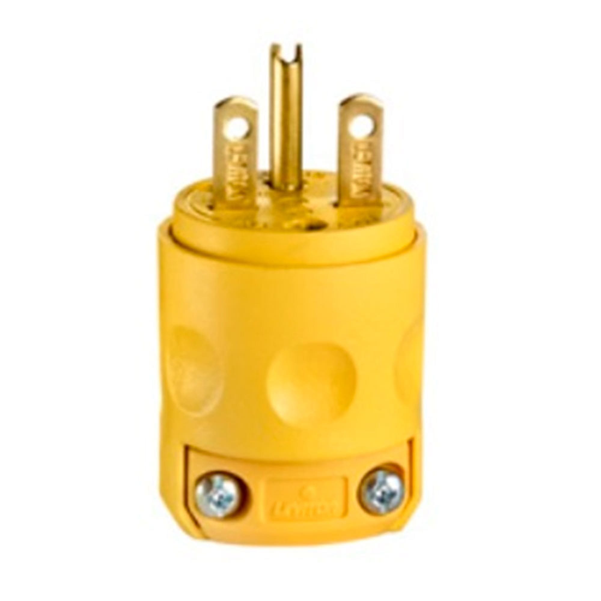 ENCHUFE 15A 250V L/T M/CHINO PVC AMARILLO LEVITON1