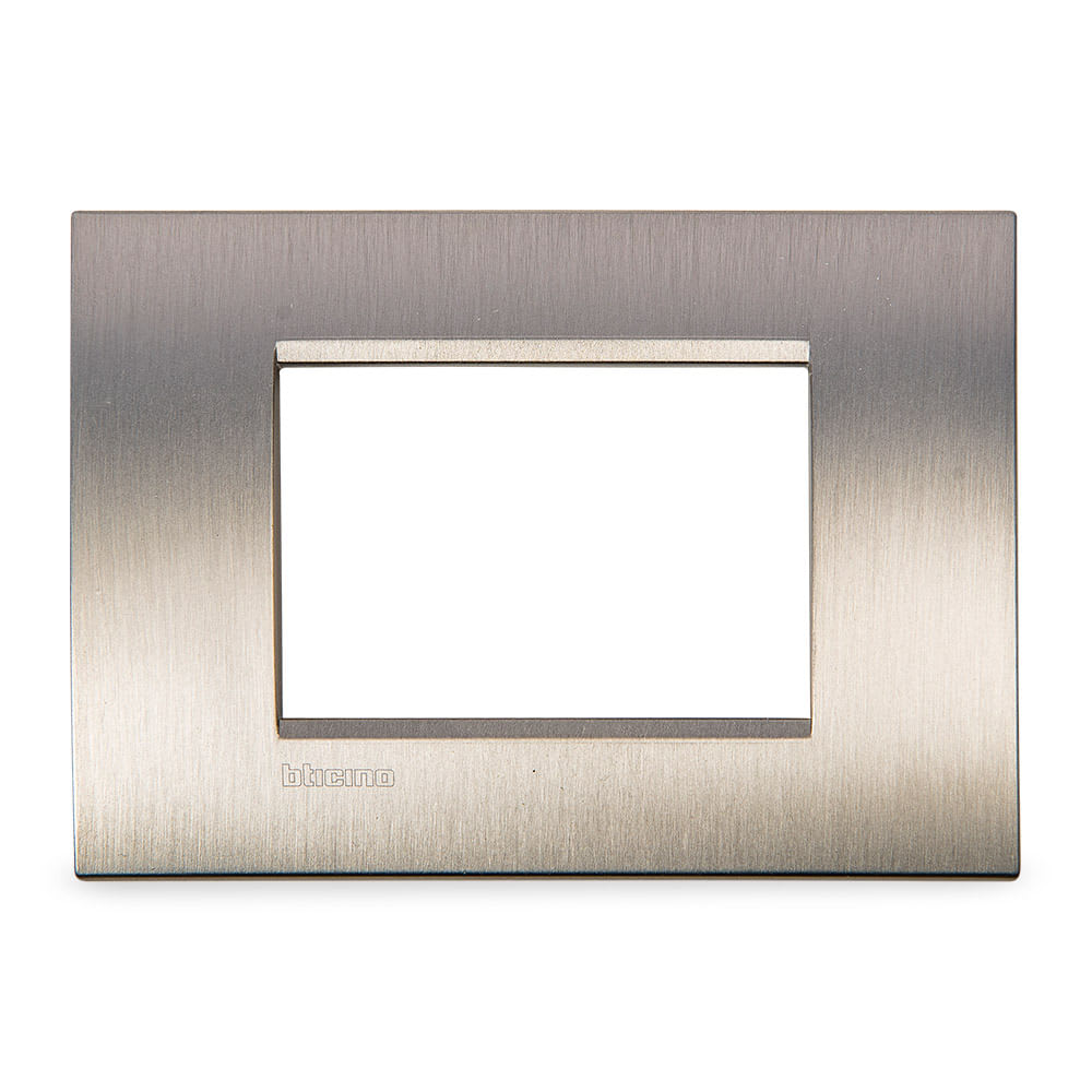 PLACA METAL 3M LIVING LIGHT ACERO PULIDO BTICINO1