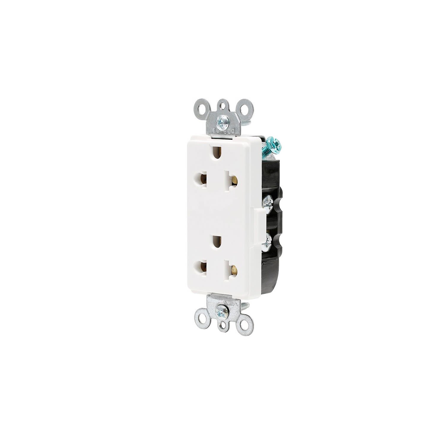 TOMACORRIENTE UNIVERSAL DOBLE 2X15A+T 250V BLANCO C/PLACA DECORA TRANSFORMADO LEVITON1