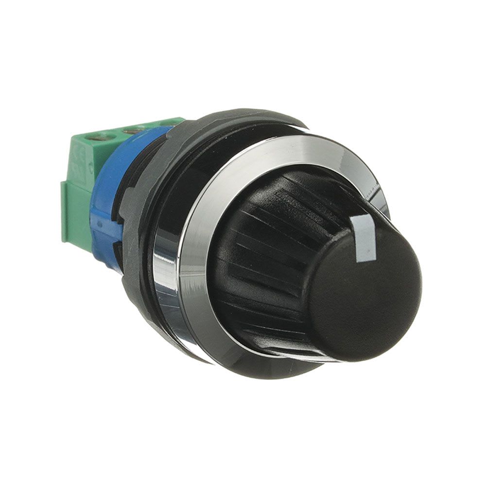 POTENCIOMETRO 10KOHM CON ESCALA 0-10 POSICIONES PLASTICO CROMADO TRANSFORMADO ABB1