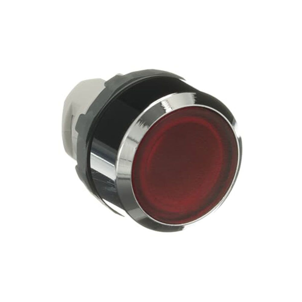 PULSADOR LUMINOSO RASANTE LED ROJO 230VAC 22MM 1NC PLASTICO CROMADO TRANSFORMADO ABB1
