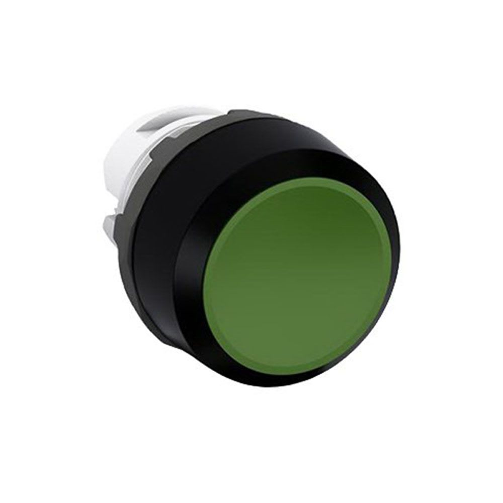 PULSADOR NO LUMINOSO RASANTE VERDE 22MM 1NA PLASTICO NEGRO TRANSFORMADO ABB1