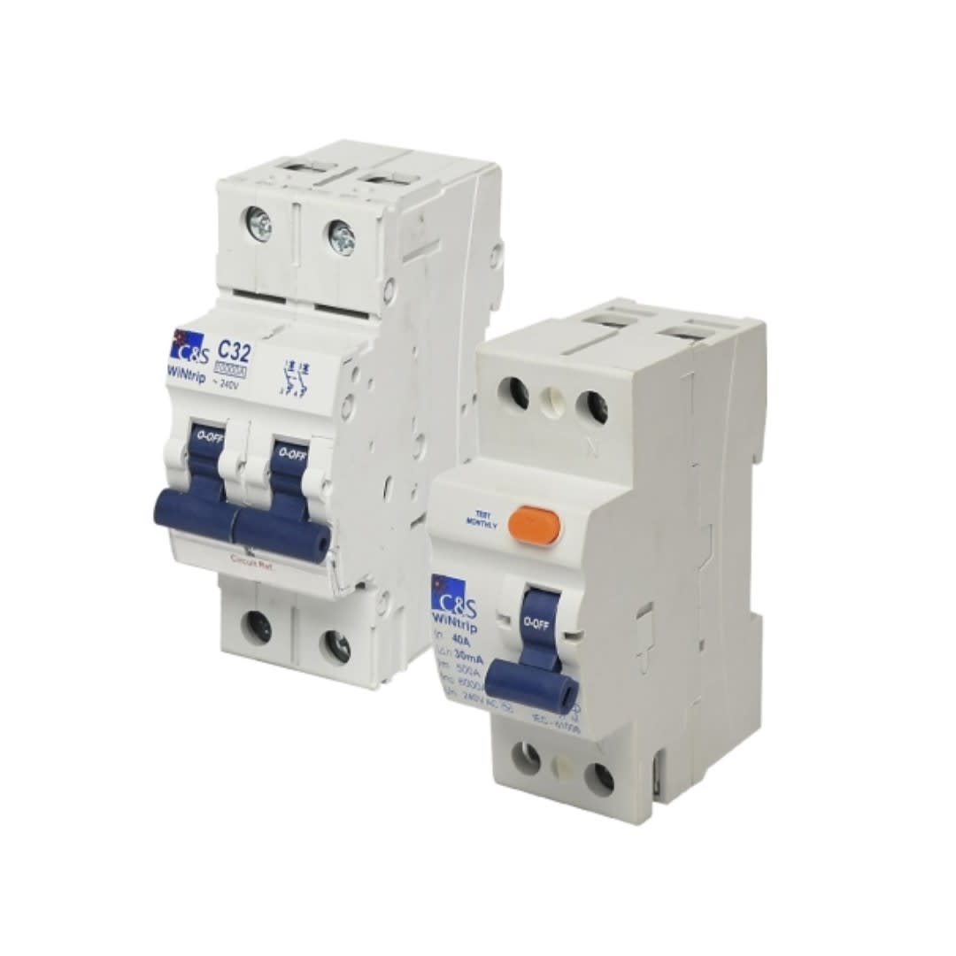INTERRUPTOR DIFERENCIAL 2X40A 30MA 240V 2 MODULOS DIN+TERM 2X32A 10KA 240/415V TIPO C DIN CONTROL SWITCHGEAR