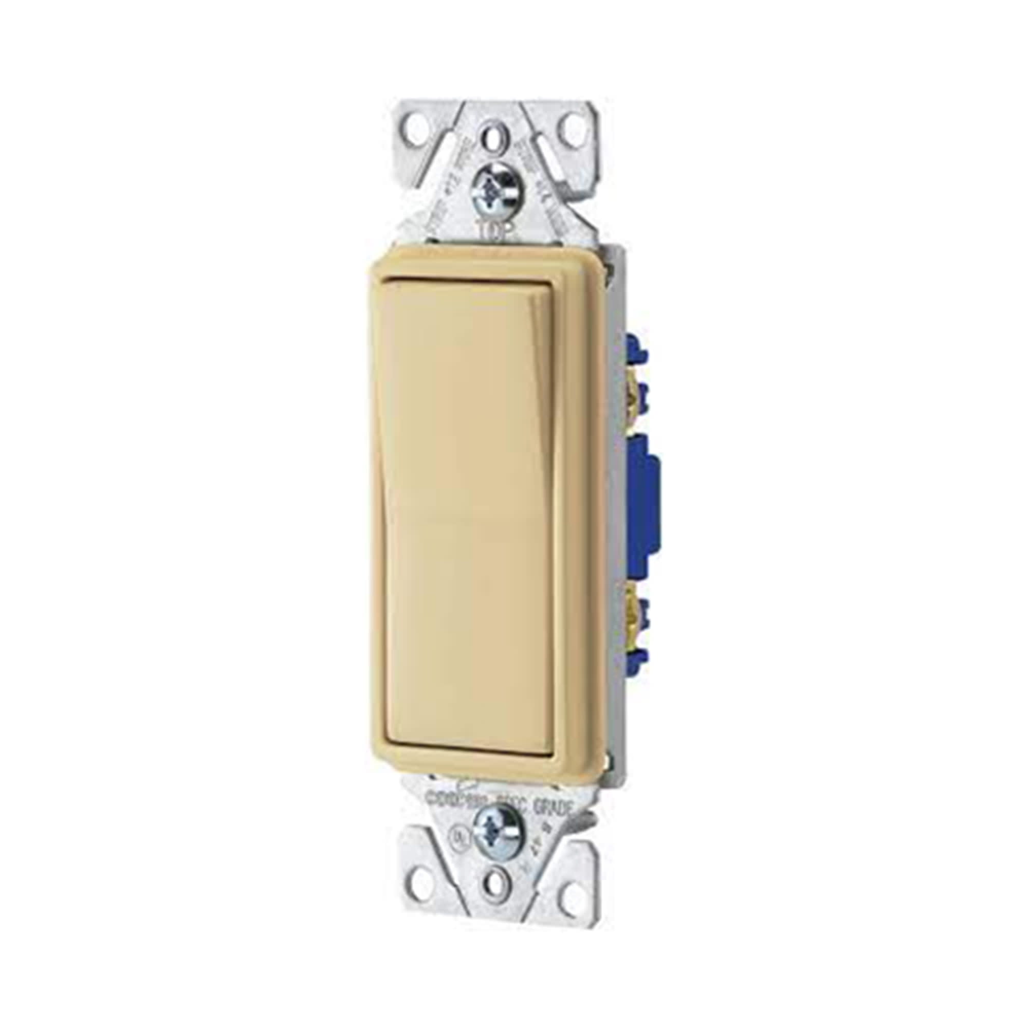 INTERRUPTOR UNIPOLAR SIMPLE DECORA 15A L/T 250V MARFIL 7501VE EATON
