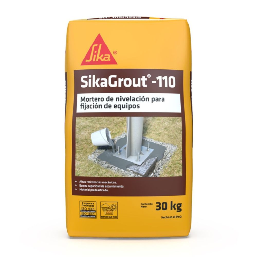 MORTERO DE NIVELACION PARA FIJACION DE EQUIPOS GROUT 110 30KG SIKA