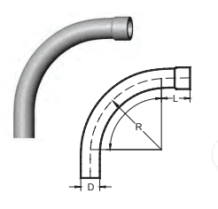CURVA PVC SCH 40 6'' 90° CON UL651 POR ETL END BELLS ALLIED2