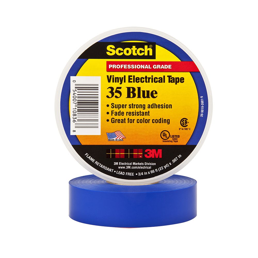 CINTA AISLANTE VINILICA SCOTCH 35 3/4''X20MTS AZUL 80610833925 3M PERU