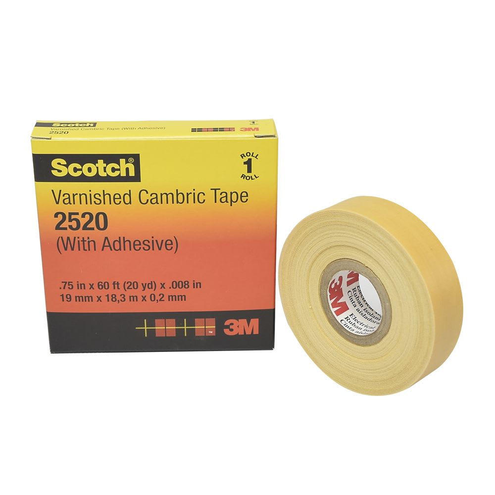 CINTA AISLANTE CAMBRIC CON ADHESIVO 2520 3/4''X18MTS 80610989537 3M PERU