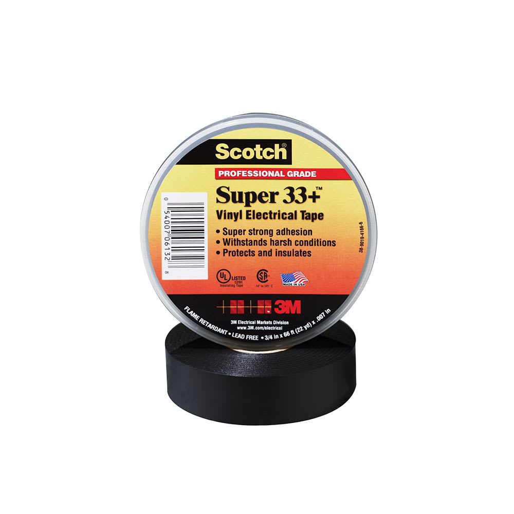 CINTA AISLANTE VINILICA SCOTCH 33+ 3/4''X20MTS NEGRO 80611207012 3M PERU