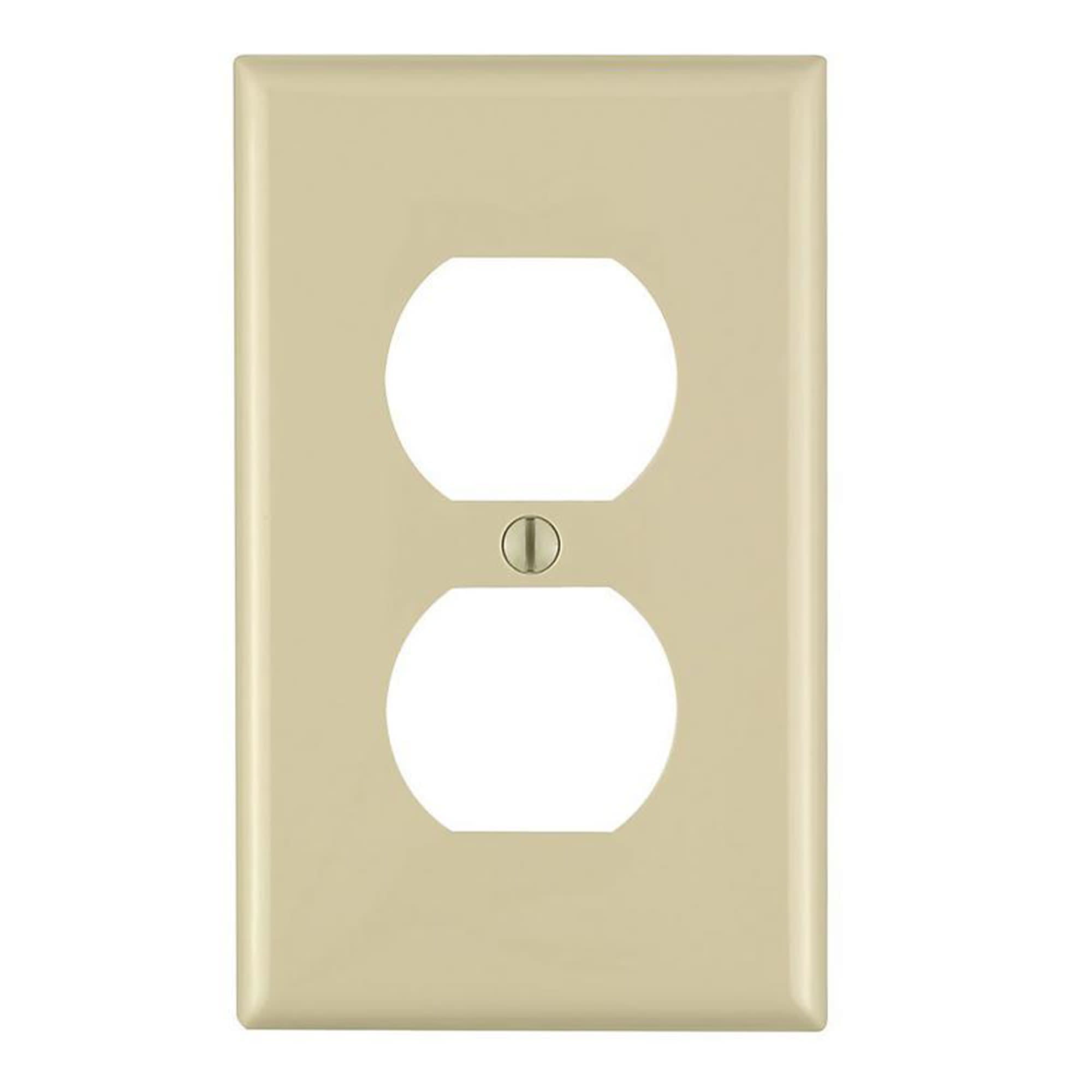 PLACA DOBLE NYLON P/TOMACORRIENTE MARFIL LEVITON