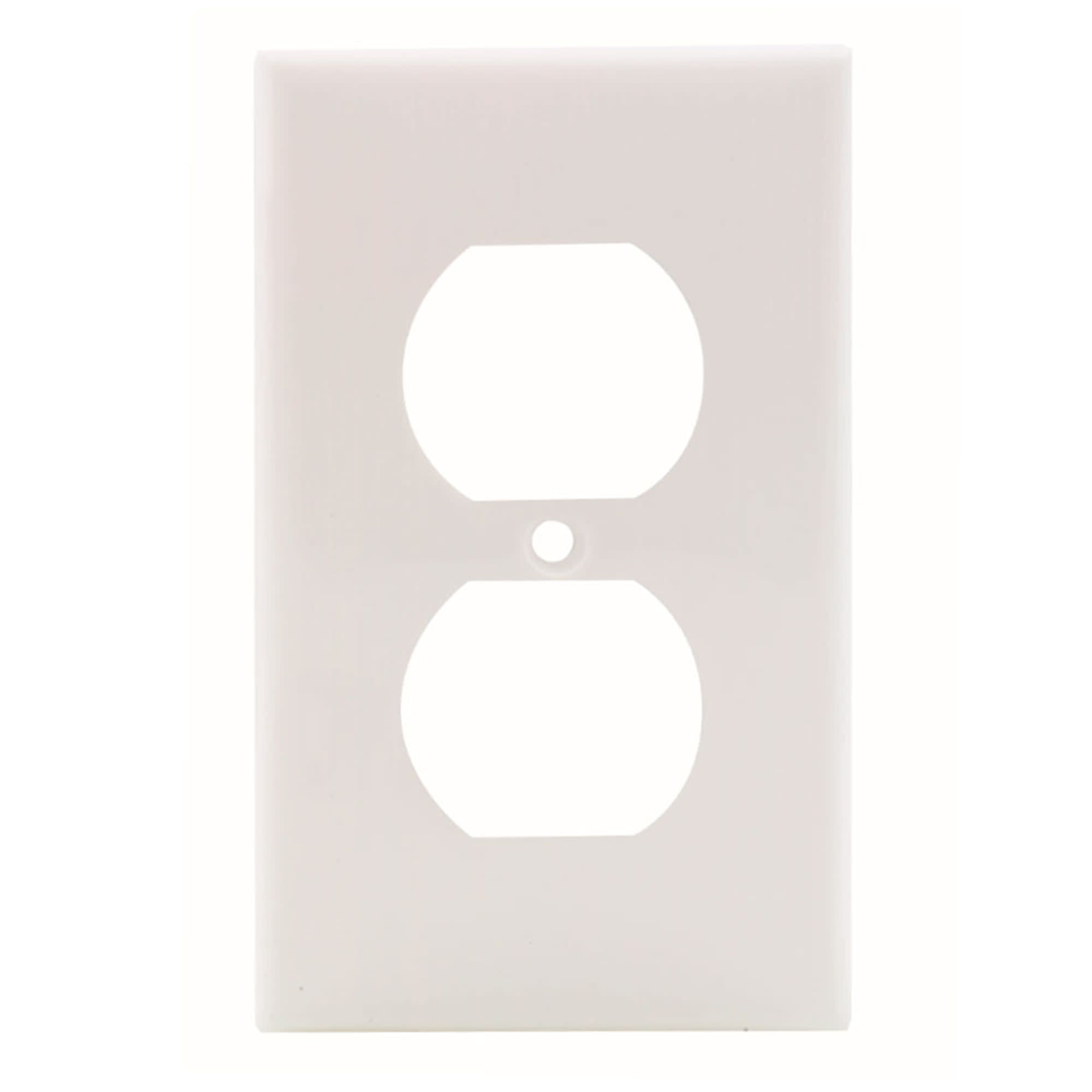 PLACA DOBLE NYLON P/TOMACORRIENTE BLANCA LEVITON