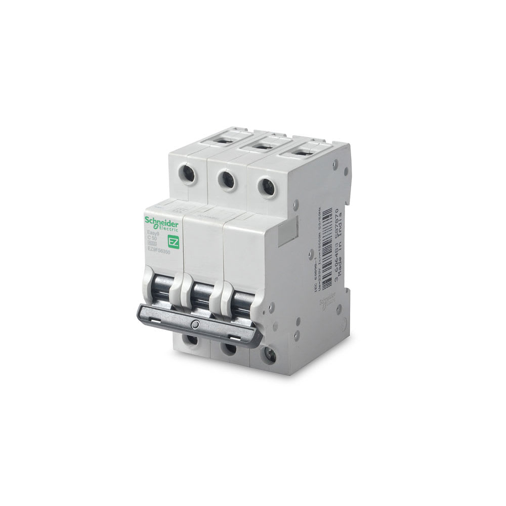 INTERRUPTOR TERMOMAGNETICO EASY9 3X50A 6000A 400V BLANCO SCHNEIDER ELECTRIC