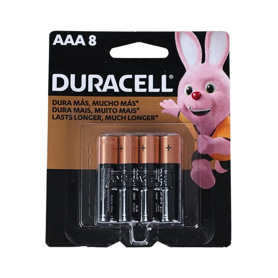 PILAS ALCALINAS AAA X8 UNIDADES ZINC/CARBON DURACELL1