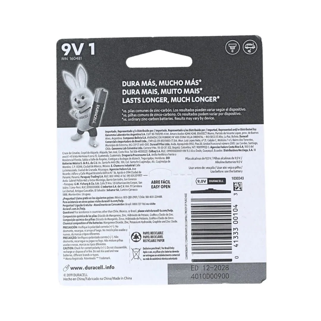 PILAS 9V ZINC/CARBON NEGRO DURACELL2