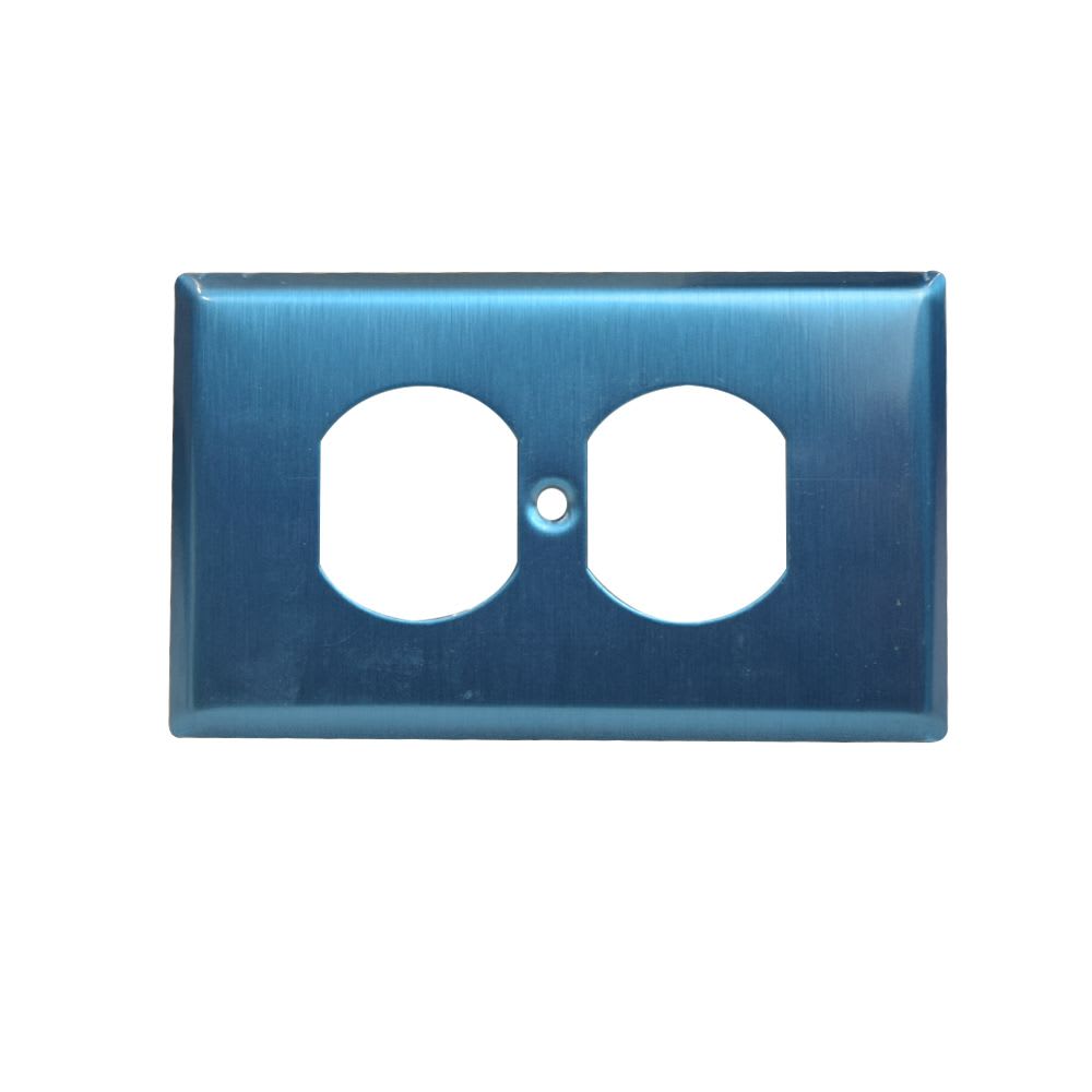 PLACA PARA TOMACORRIENTE DOBLE DE ACERO INOXIDABLE 84003 LEVITON
