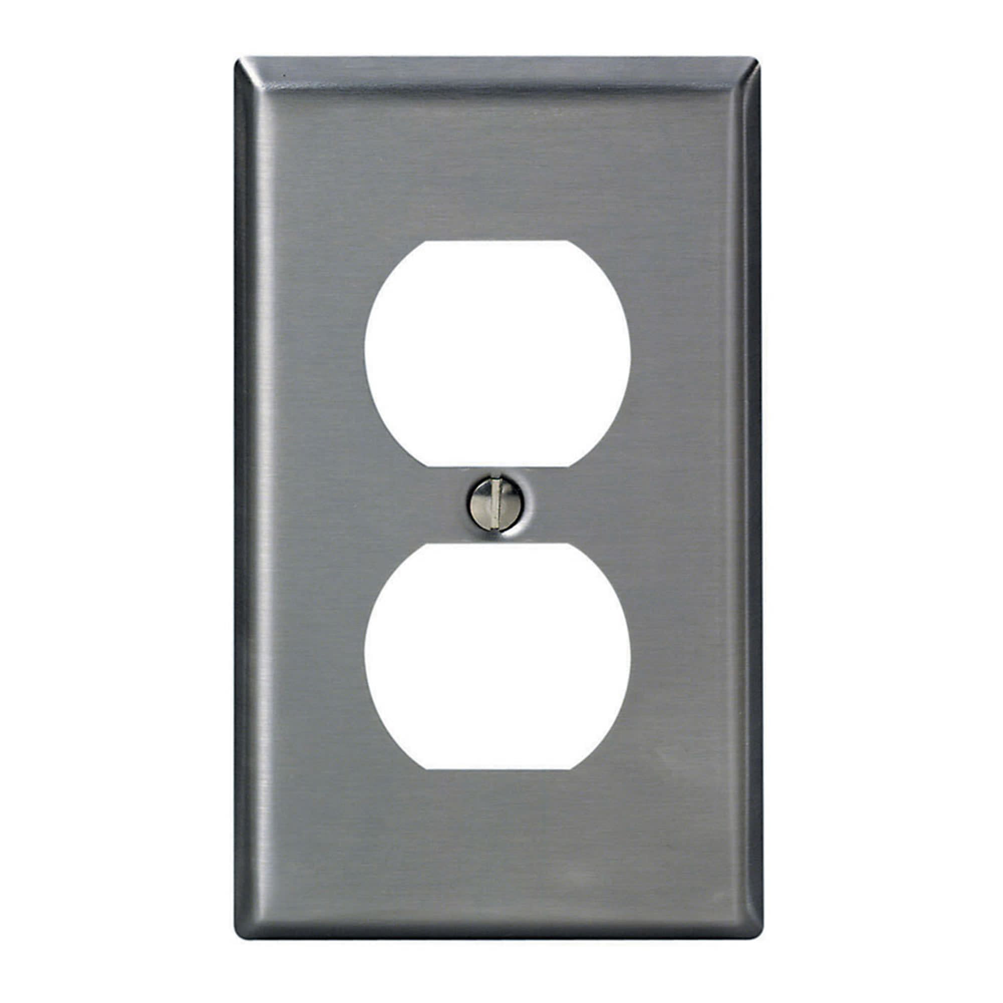 PLACA DOBLE DE ACERO P/TOMACORRIENTE LEVITON