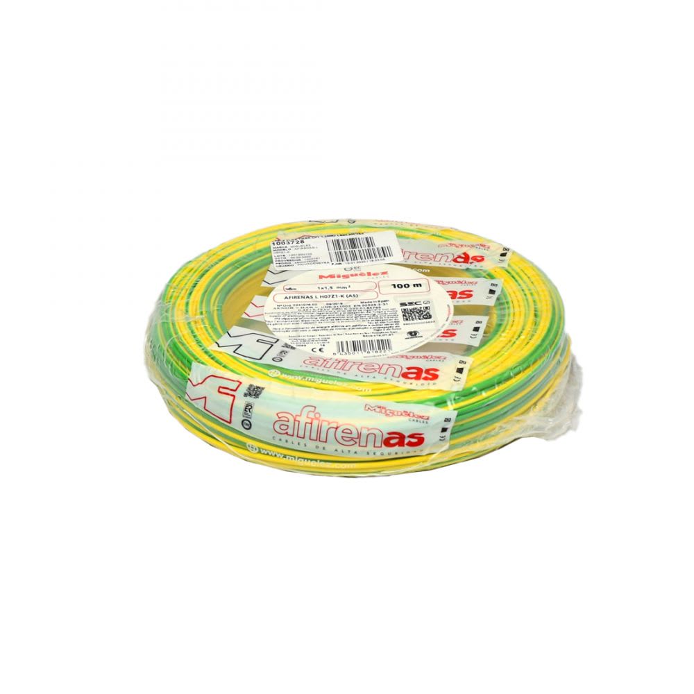 CABLE PUESTA A TIERRA CPT 16MM2 LIBRE DE HALOGENO AMARILLO-VERDE X ROLLO 84105 MIGUELEZ