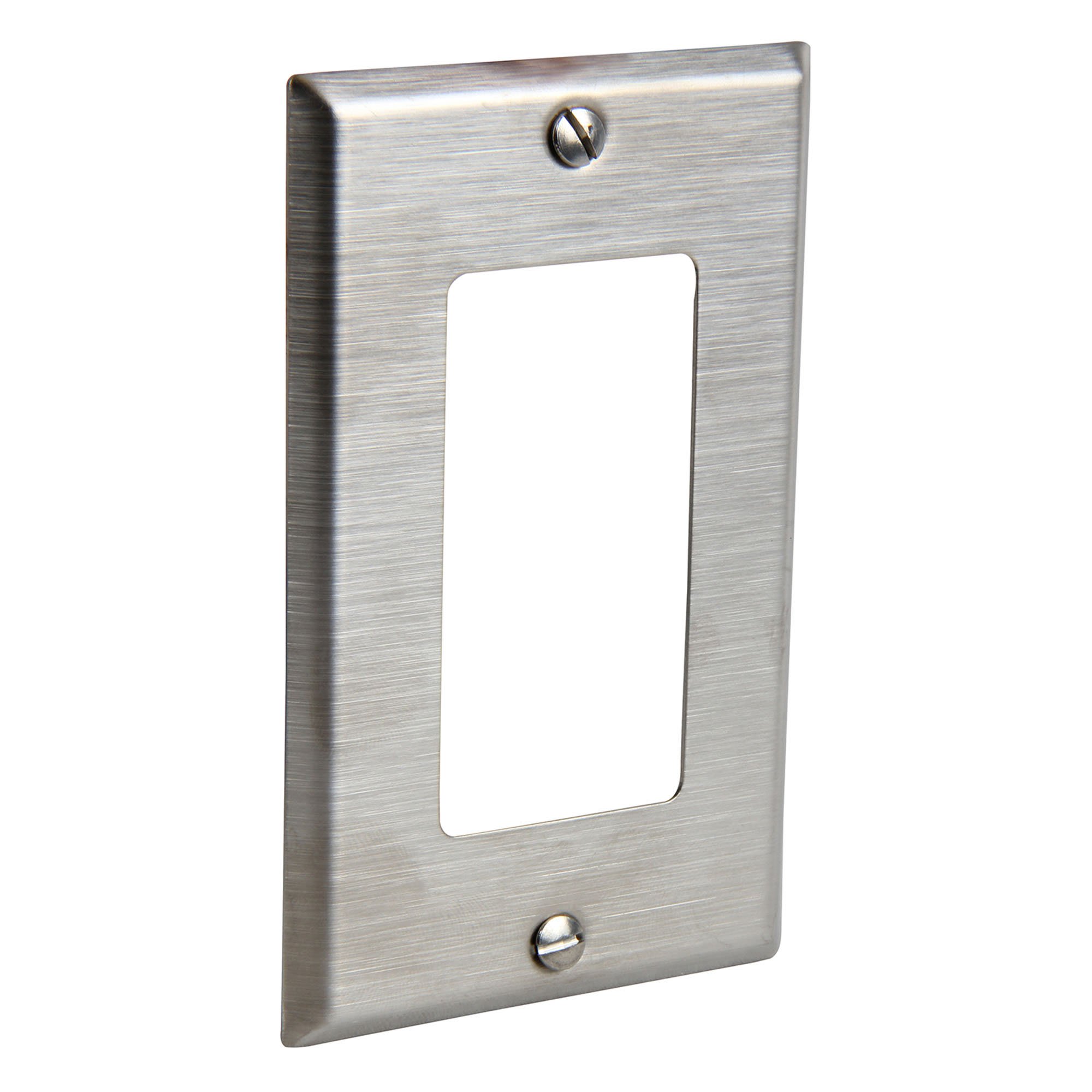 PLACA SIMPLE DECORA ACERO INOXIDABLE LEVITON1