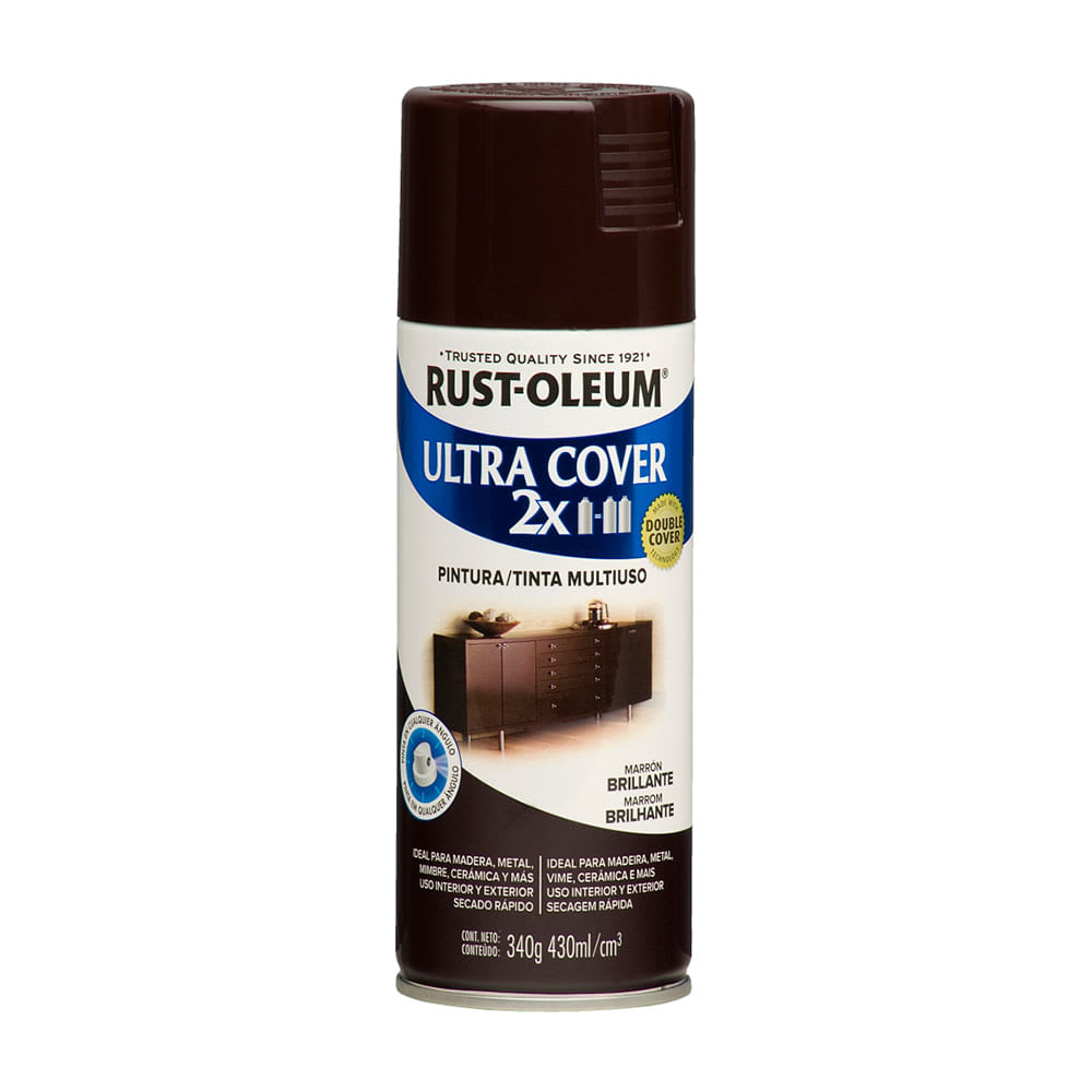 SPRAY BRILLANTE ACRILICO 340G MARRON ULTRA COVER
