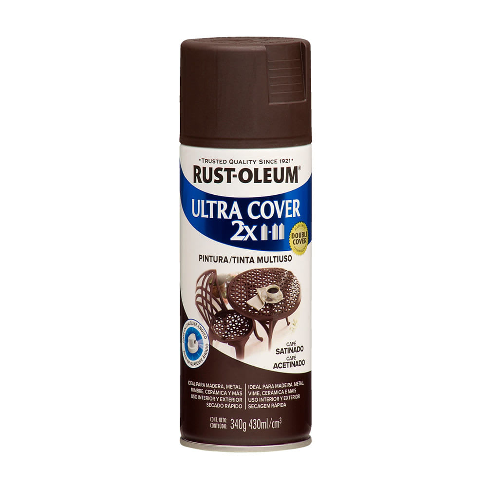 SPRAY SATINADO ACRILICO 340G MARRON ULTRA COVER