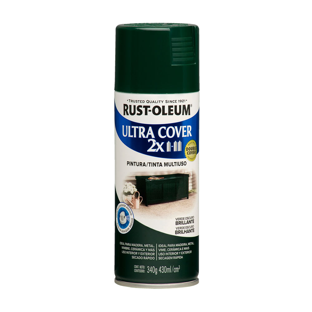 SPRAY BRILLANTE VERDE OSCURO 340 G ULTRA COVER1